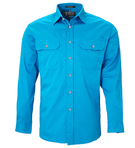 Pilbara Men's Open Front Long Sleeve Shirt